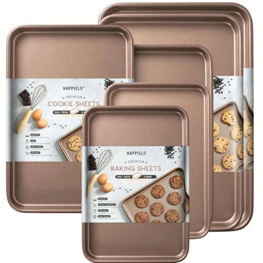 Nonstick Baking Sheets Set of 6 PFOA and BPA Free Non Toxic Bakeware
