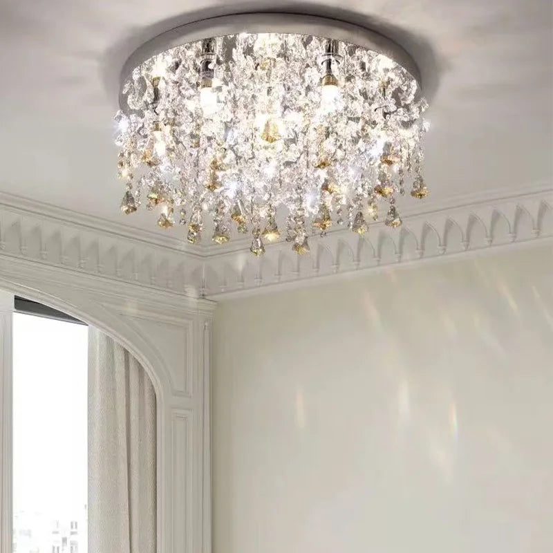 SaloEElaitte Crystal LED Ceiling Light Modern Living Room Lamp