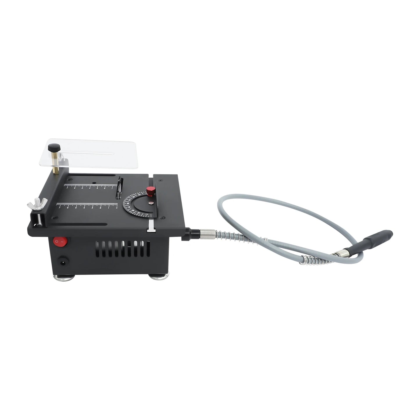 Electric Table Saw, Mini Multi-Functional Table Saw with 4 Blades & Adjustable Angle 0-90°, 6000rpm for DIY Model Wood Acrylic