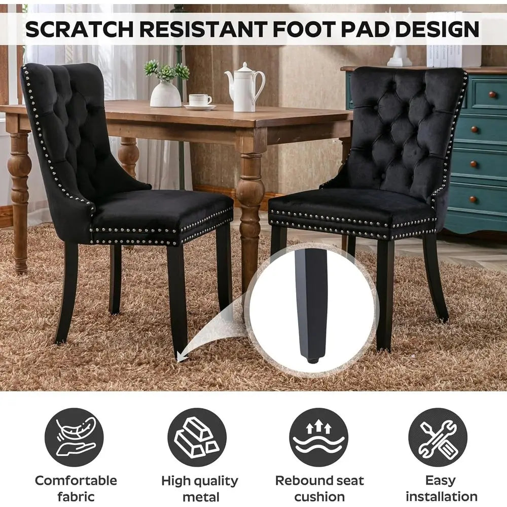 Tempered Glass Dining Table With Velvet Chairs Modern Scandinavian Set