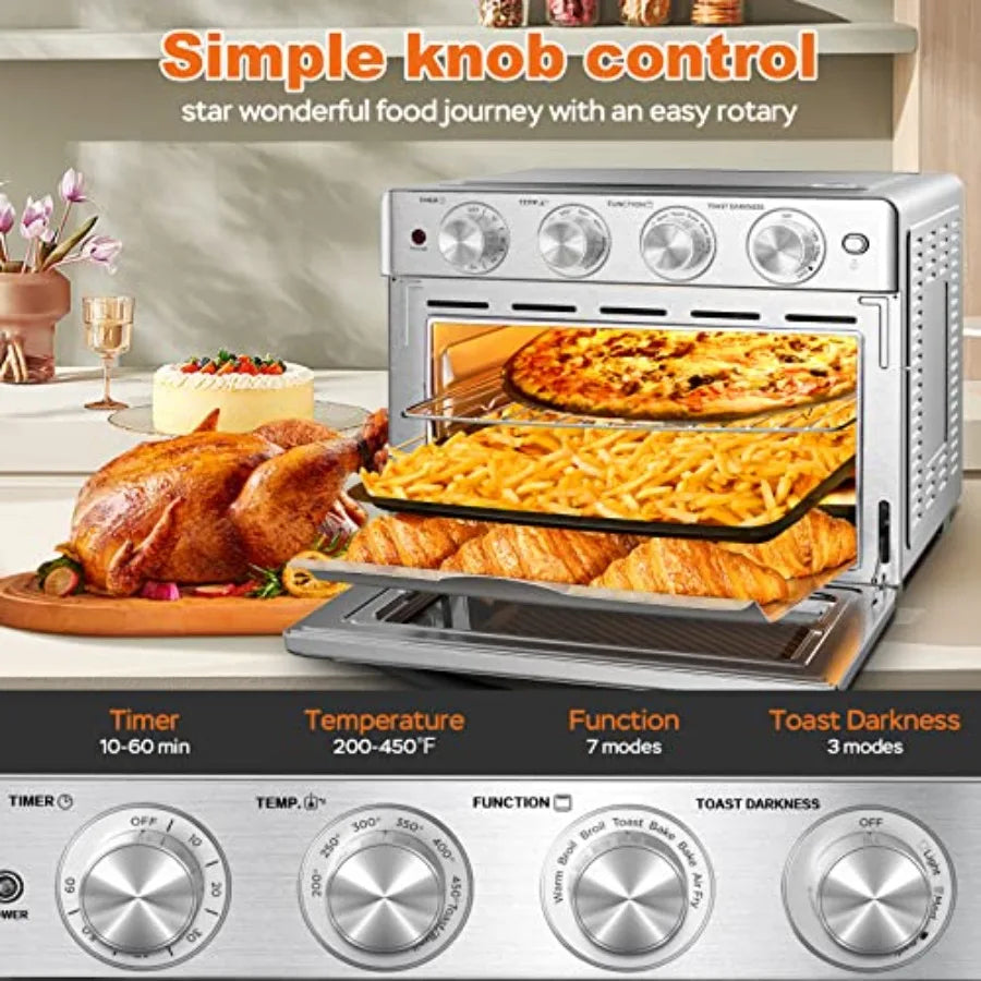 Yao Hui Huang 7-in-1 Air Fryer Toaster Oven Stainless Steel