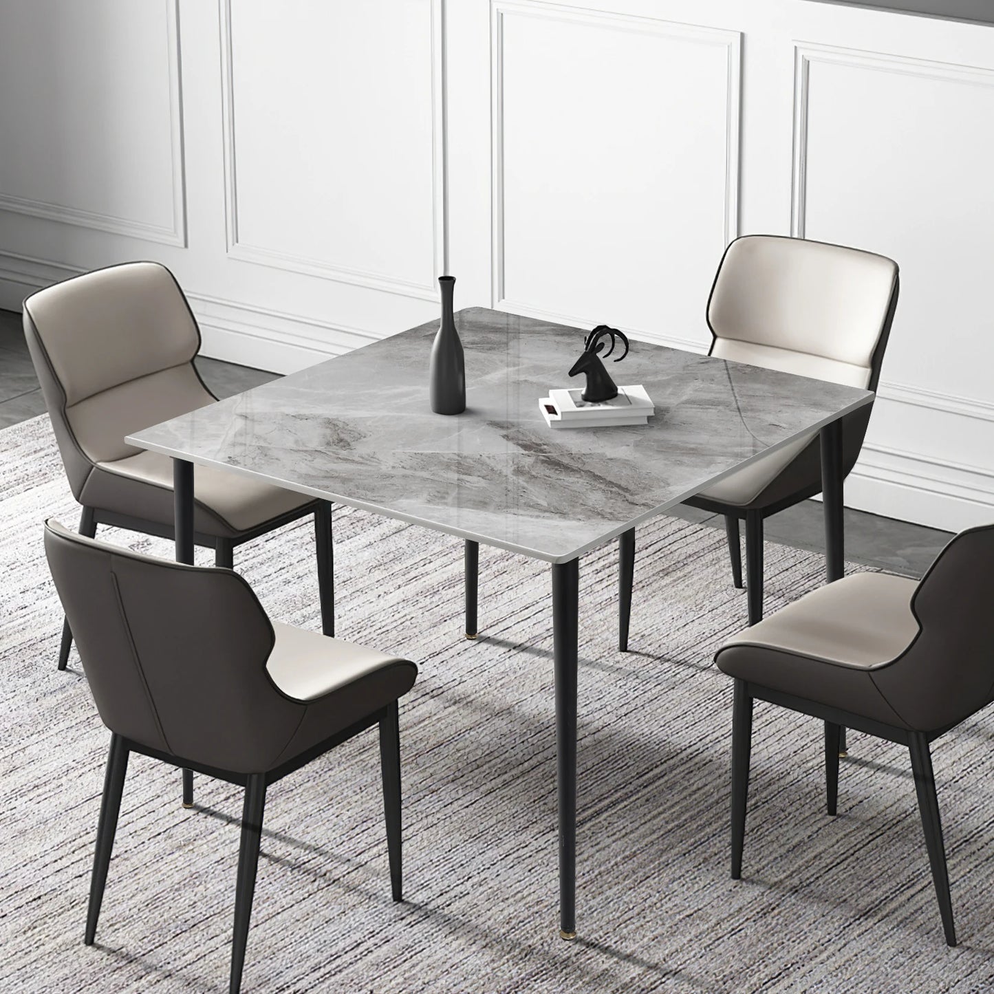 Wisfor Mid Century Slate Dining Table Sintered Stone Top