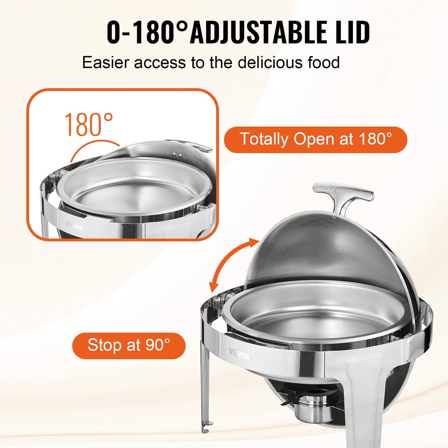 SucceBuy Roll Top Chafing Dish Set 2 Pack Stainless Steel