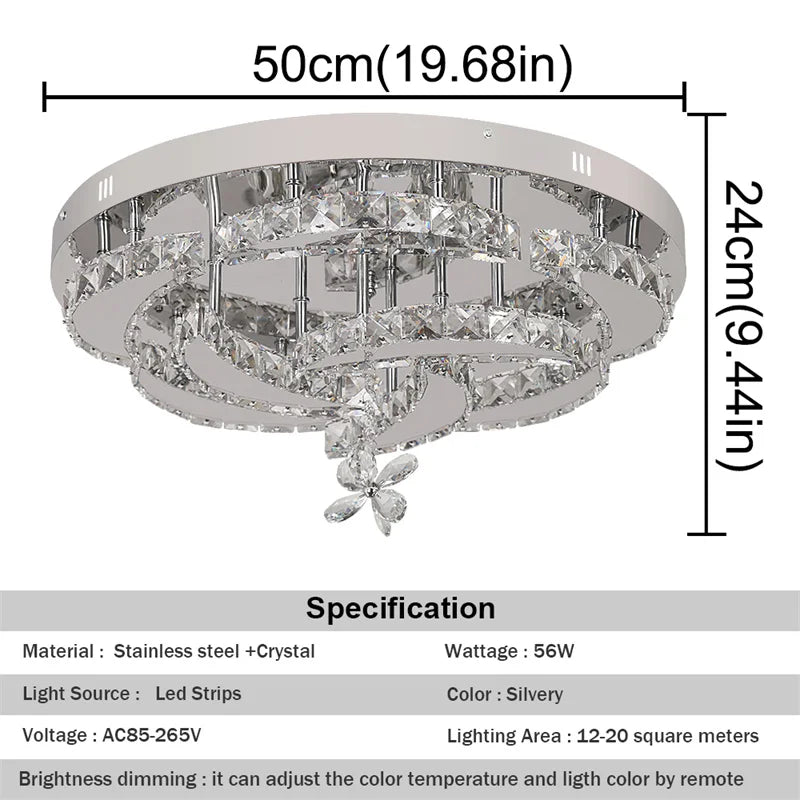GreeLustr Crystal LED Ceiling Lamp Chandelier For Living Room