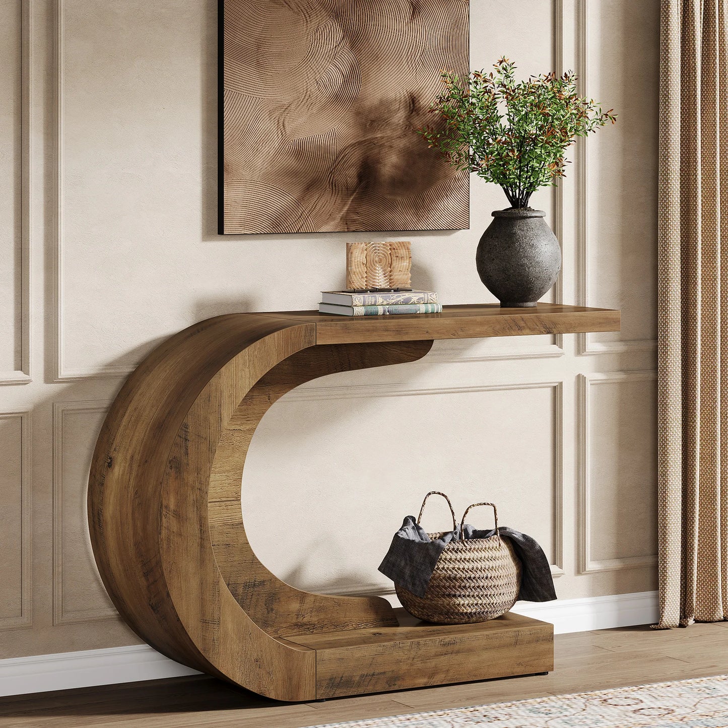 Tribesigns Mid Century Modern Oval Console Table