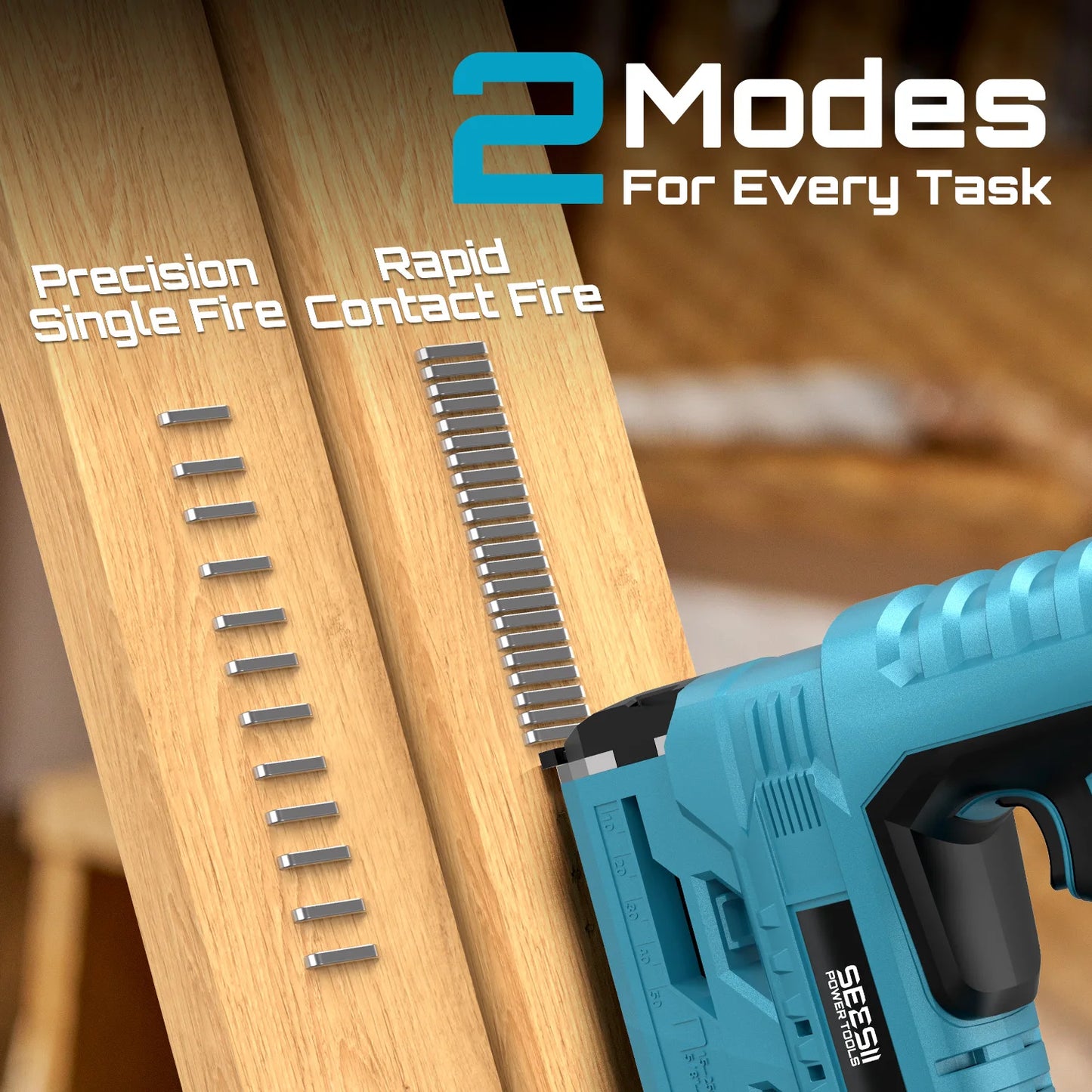Seesii 18 Gauge Cordless Brad Nailer With 1000 Nails And Batteries