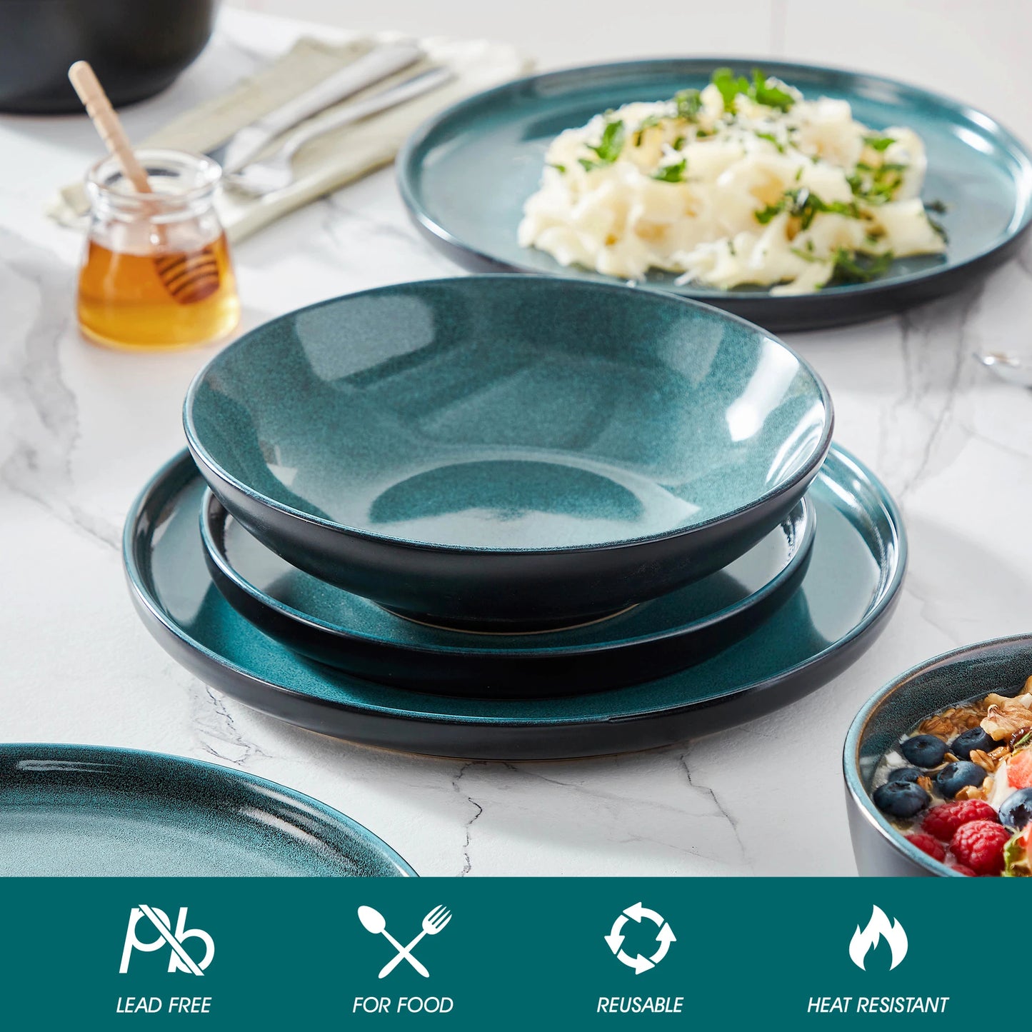 Vancasso PLAYB Reactive Glaze Stoneware Dinnerware Set