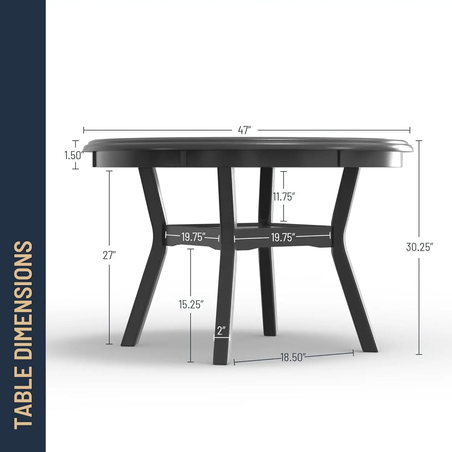 Round Dining Set With Table And Four Chairs Wood Frame