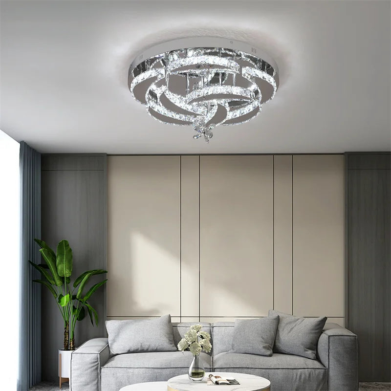 GreeLustr Crystal LED Ceiling Lamp Chandelier For Living Room