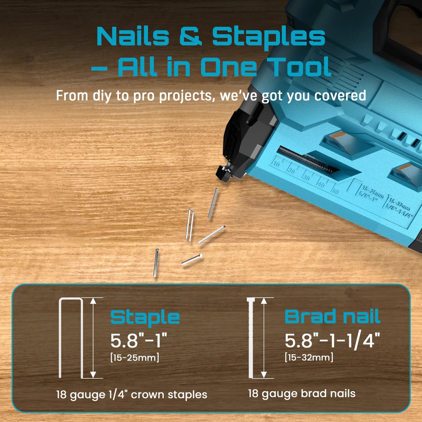 Seesii 18 Gauge Cordless Brad Nailer With 1000 Nails And Batteries