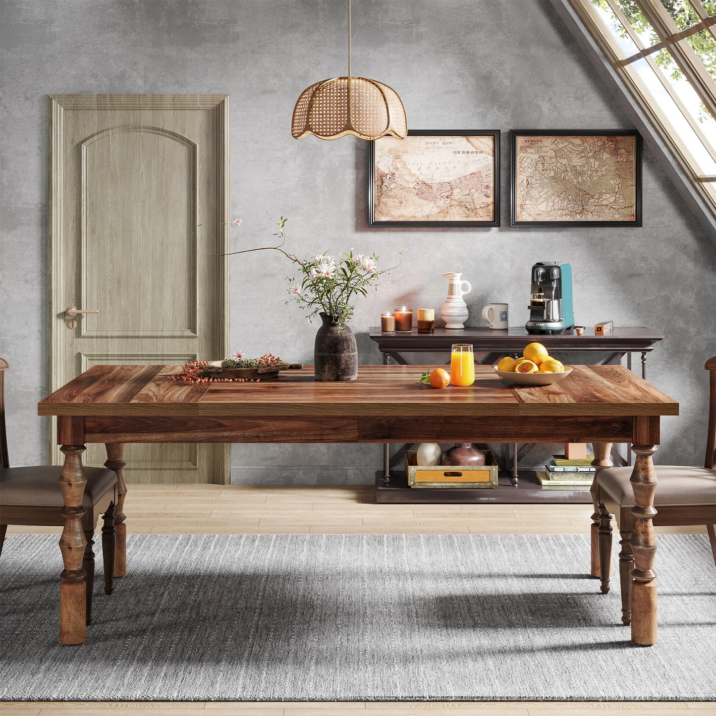 Tribesigns Wood Patio Table For 4 To 6 People Outdoor Dining