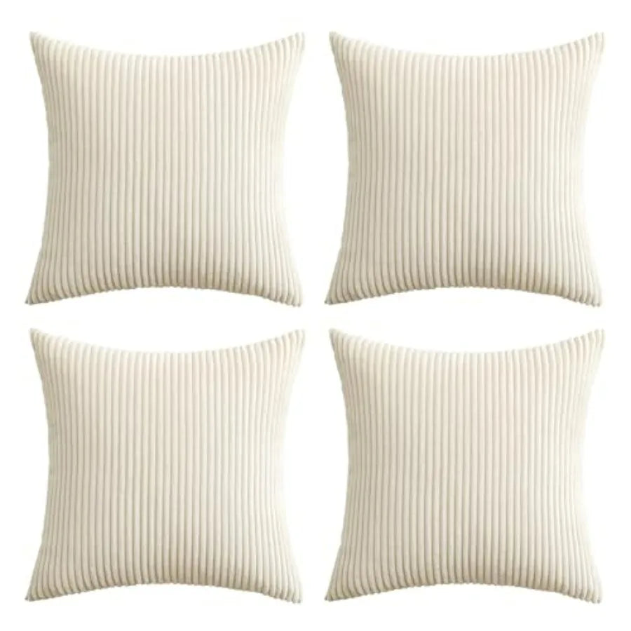 Boho Farmhouse Throw Pillow Covers 4 Pack Corduroy Cushion Covers For Couch