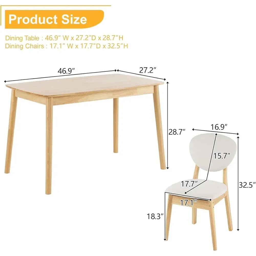 5-Piece Wood Dining Table And Chairs Set For Kitchen
