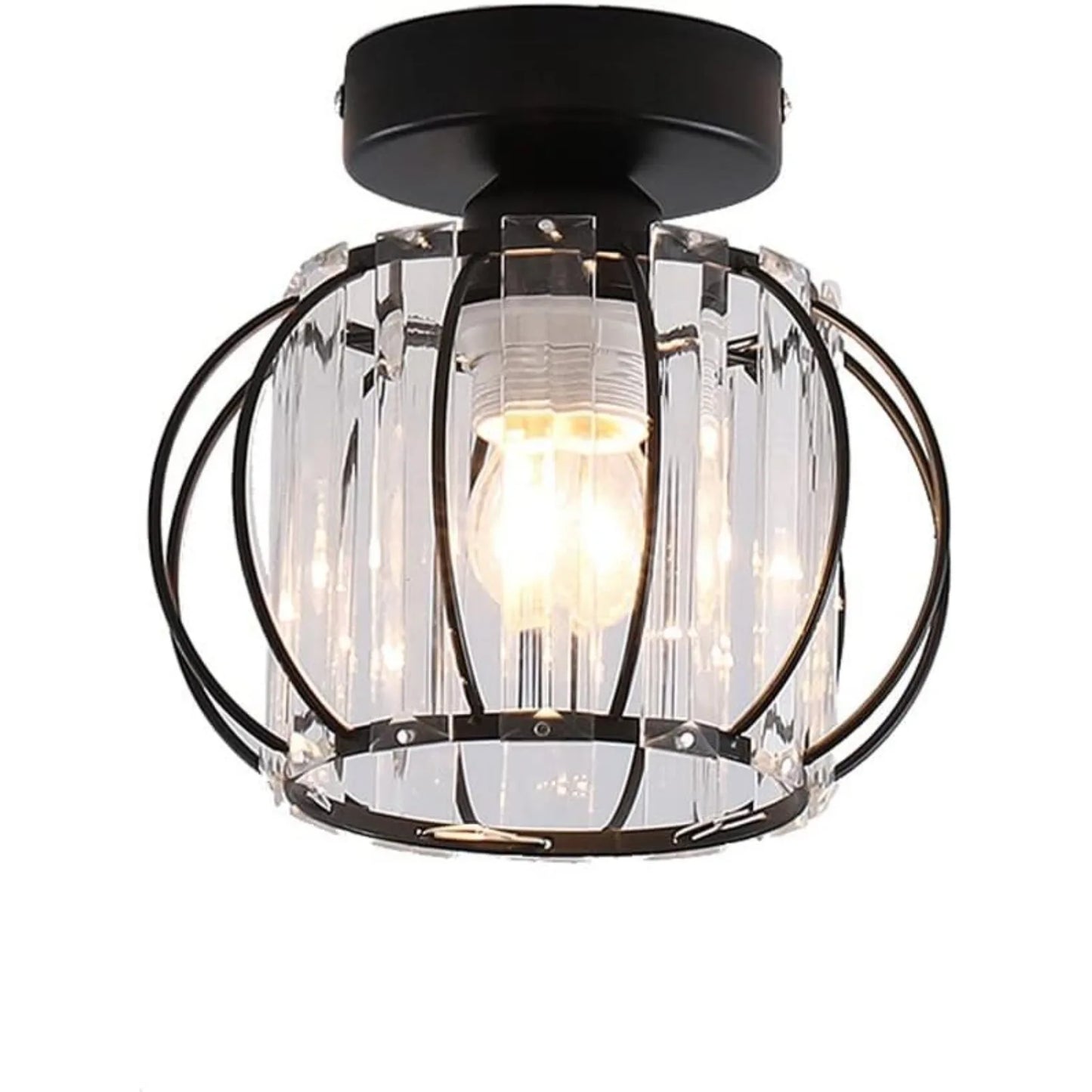 Modern Semi Flush Mount Ceiling Light Fixture Crystal Chandelier Indoor