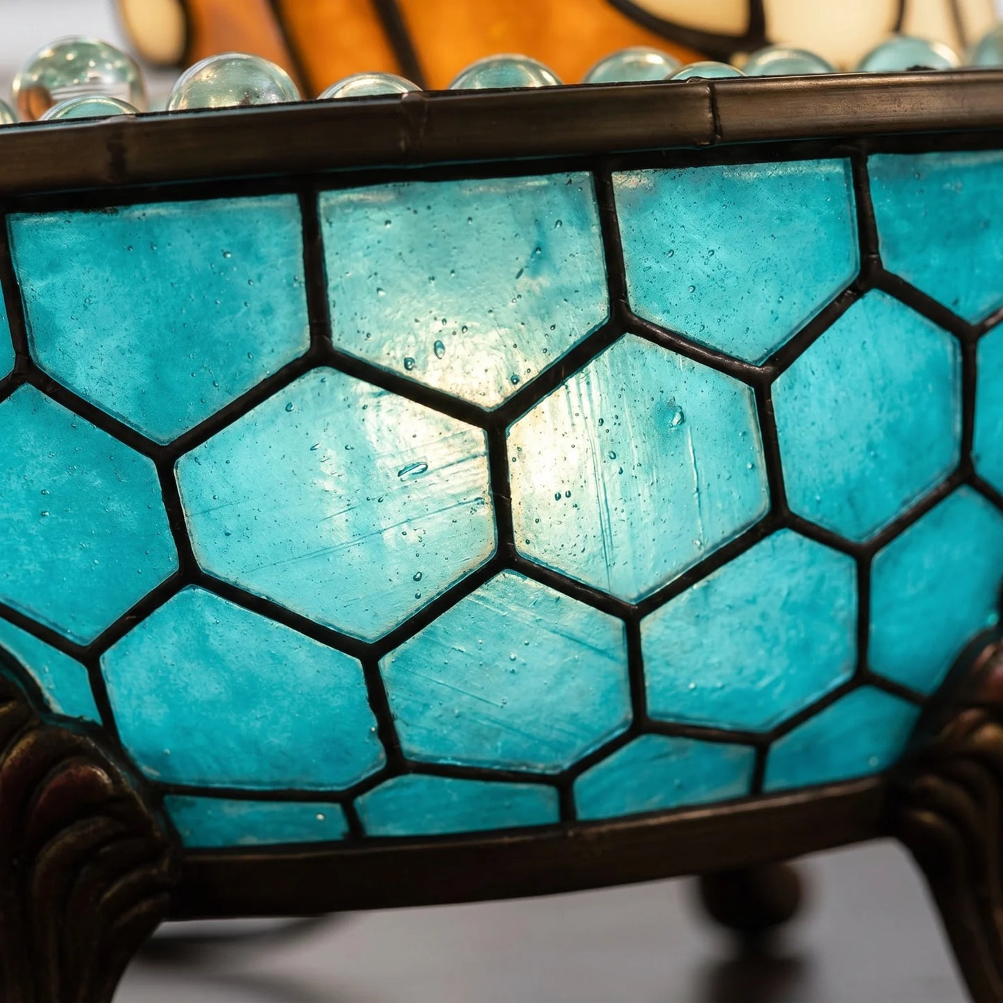 Tiffany Stained Glass Ghost Table Lamp Rechargeable Night Light