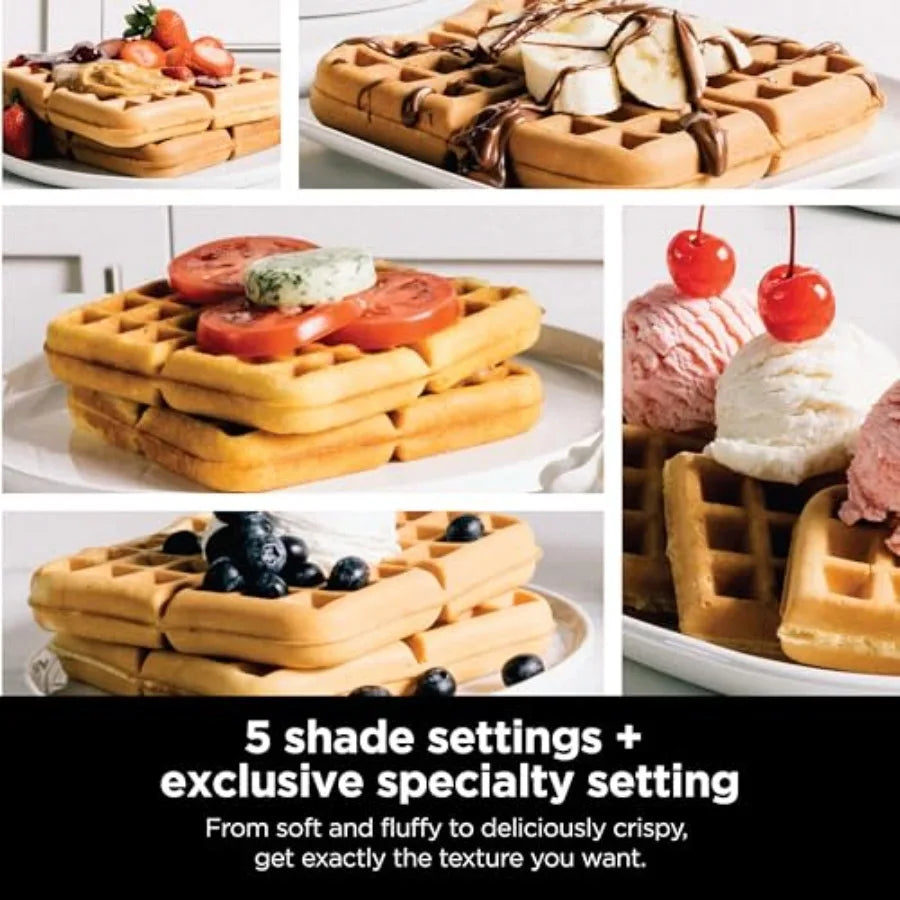 Belgian Waffle Maker Pro Vertical Design Five Shade Settings