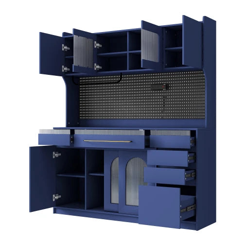 Buffet With Hutch Storage Cabinet For Dining Room With Drawers