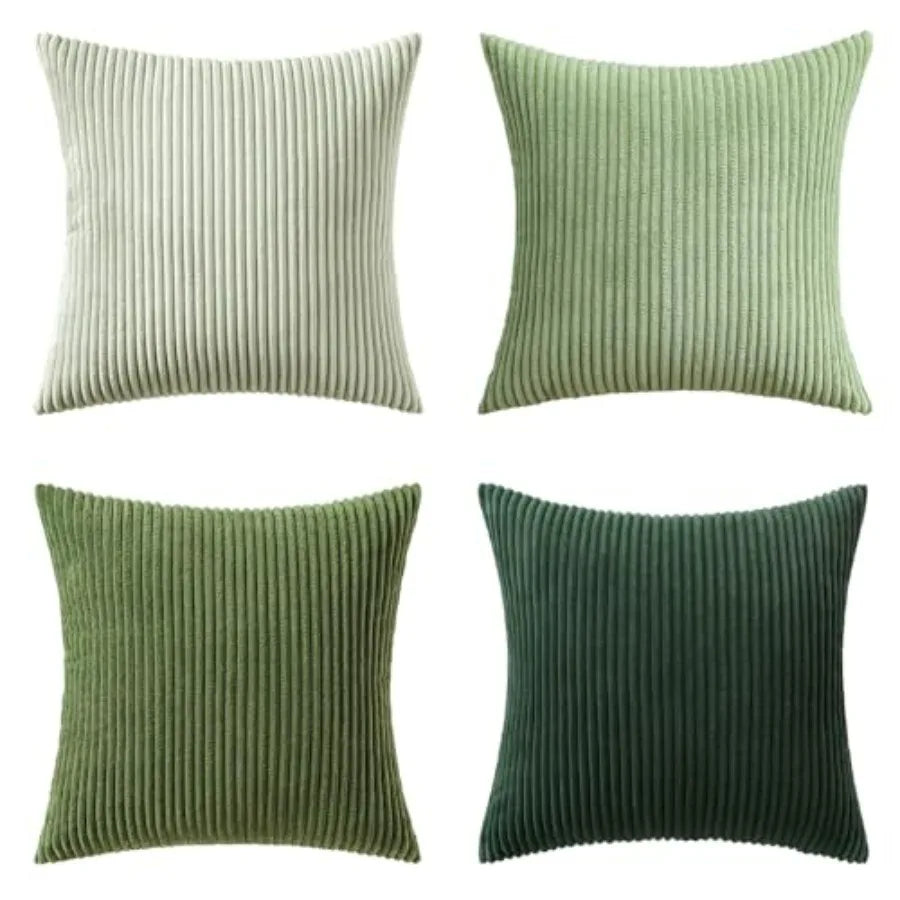 Boho Farmhouse Throw Pillow Covers 4 Pack Corduroy Cushion Covers For Couch