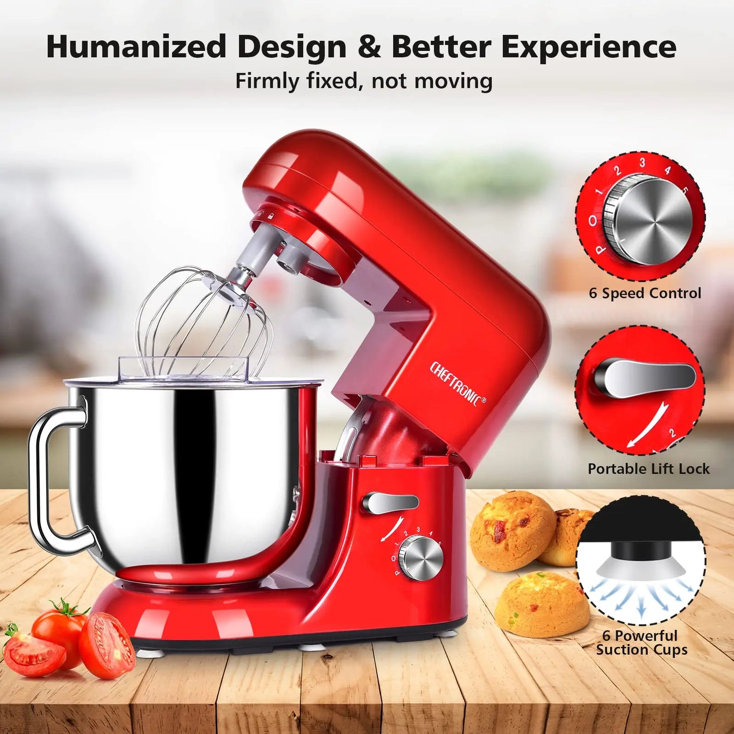 Cheftronic Tilt-Head Stand Mixer 650W Six-Speed