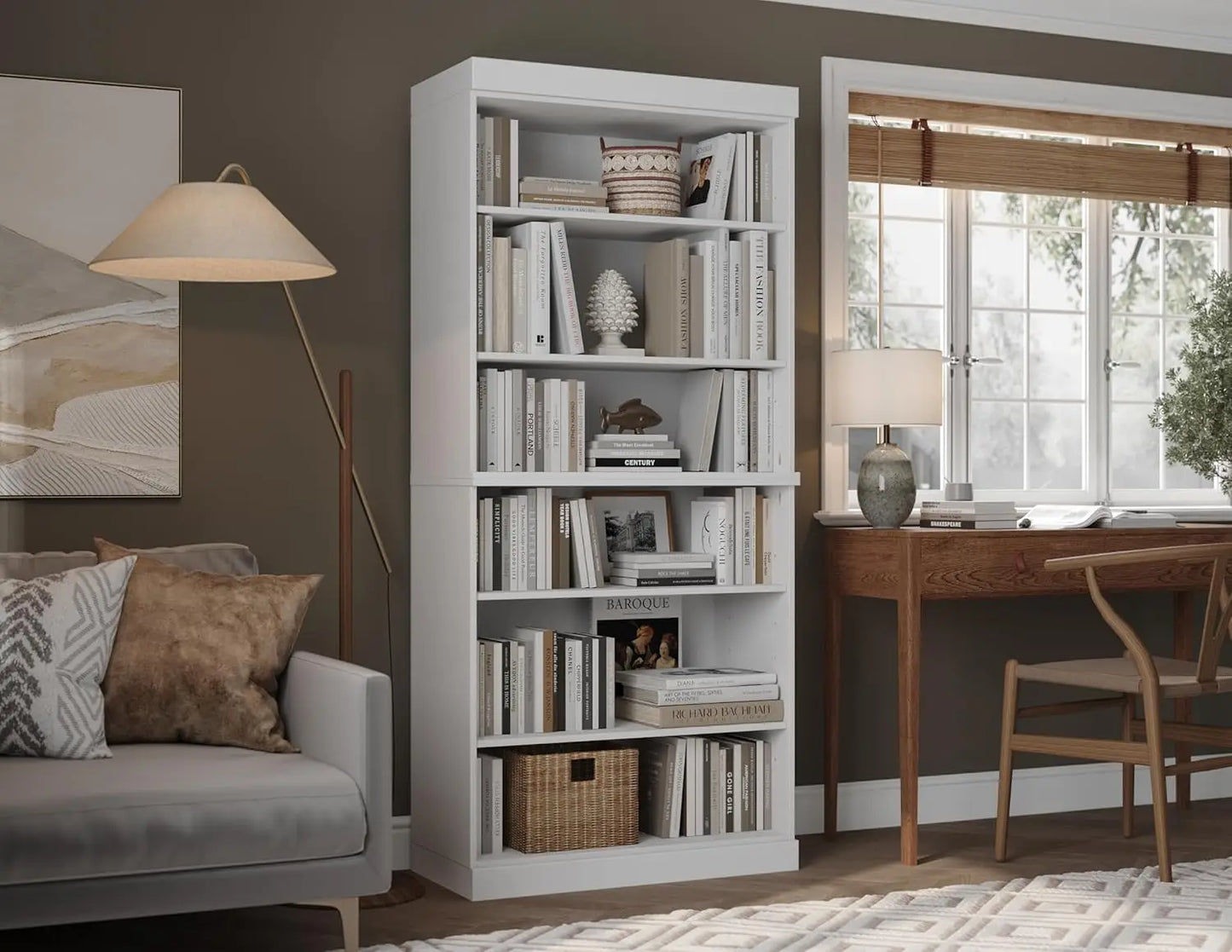 Stackable 6 Tier Solid Wood Bookcase Open Display Shelf