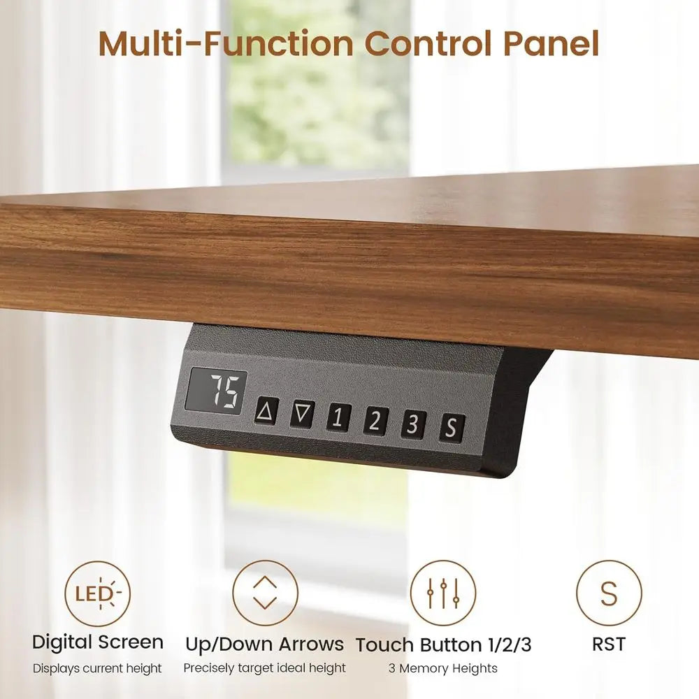 Electric Standing Desk With Storage And Power Outlet