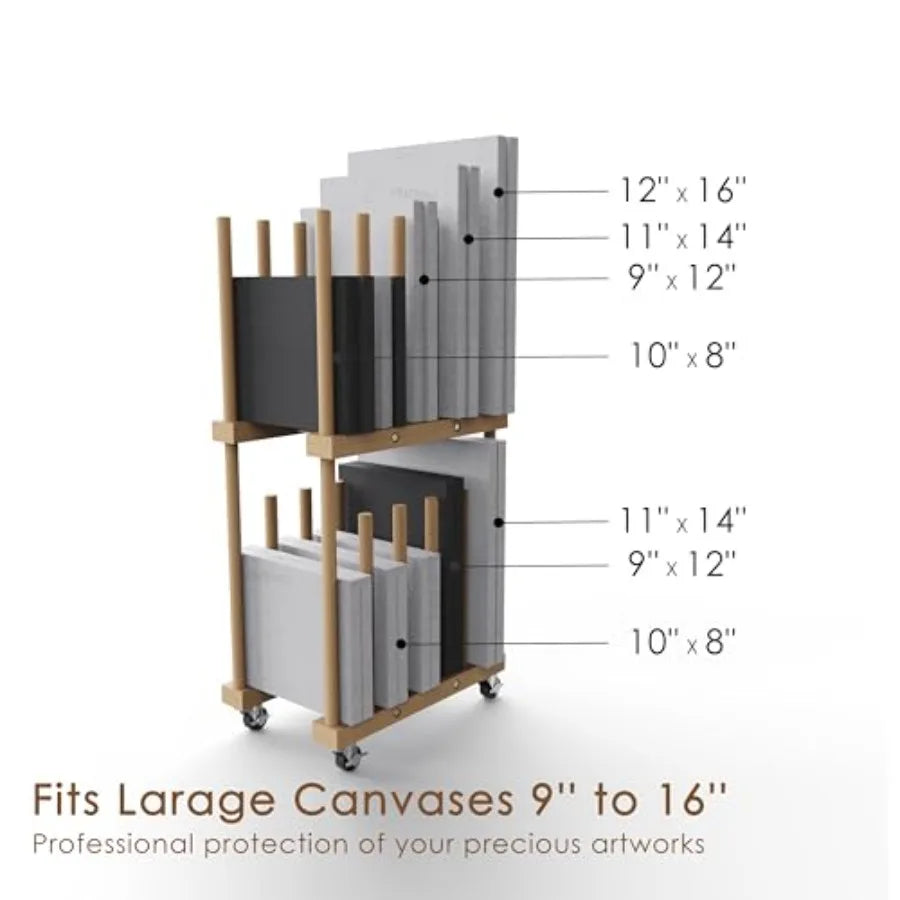 Art Storage Rack For Canvas And Drawing Supplies Portable