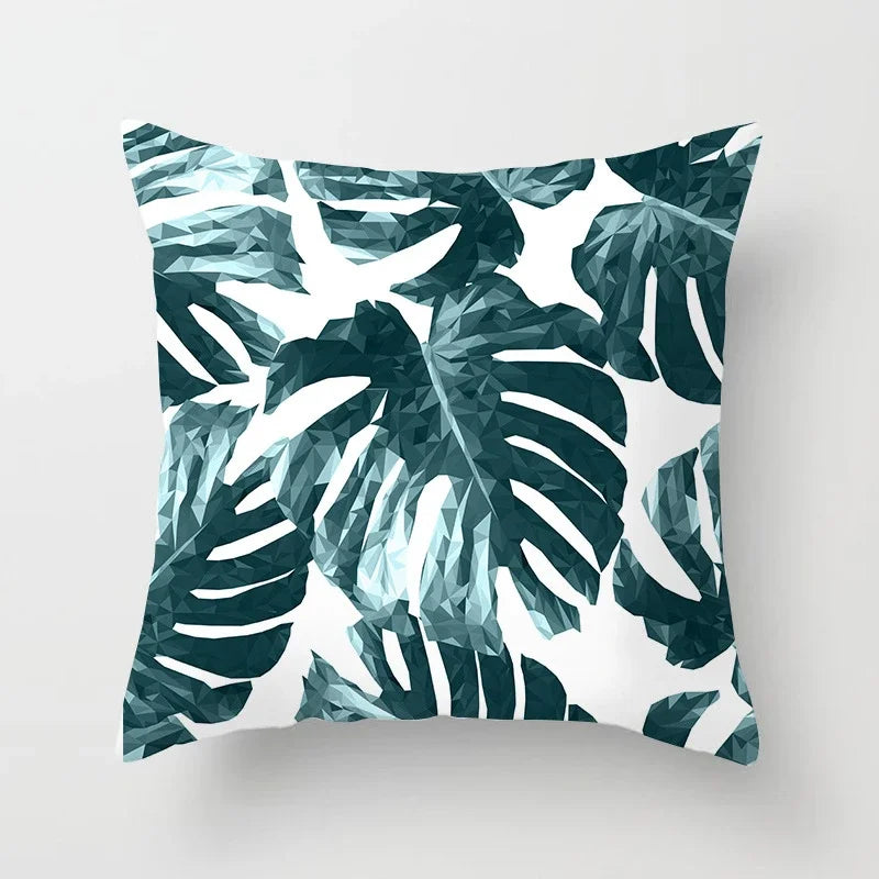 Tropical Leaf Cactus Double-sided Plush Throw Pillow