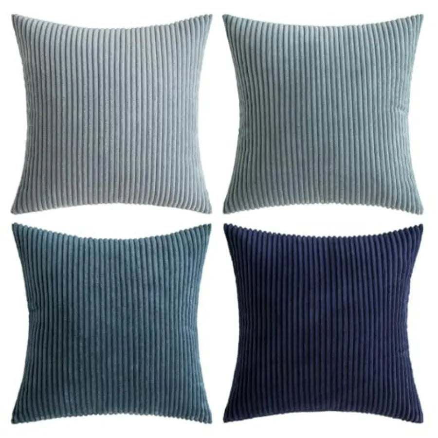 Boho Farmhouse Throw Pillow Covers 4 Pack Corduroy Cushion Covers For Couch