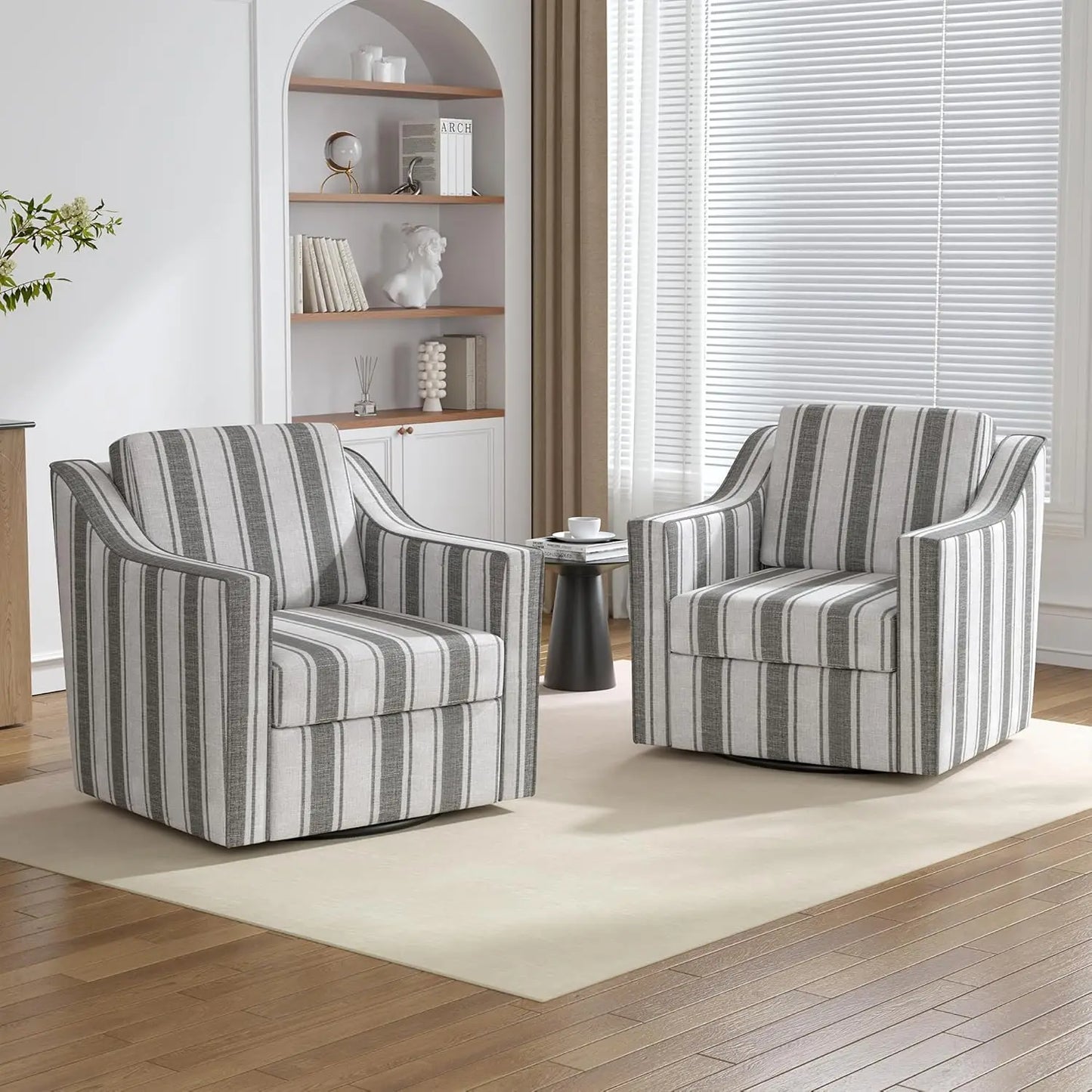 Upholstered Club Armchairs Set of 2 Chenille Fabric