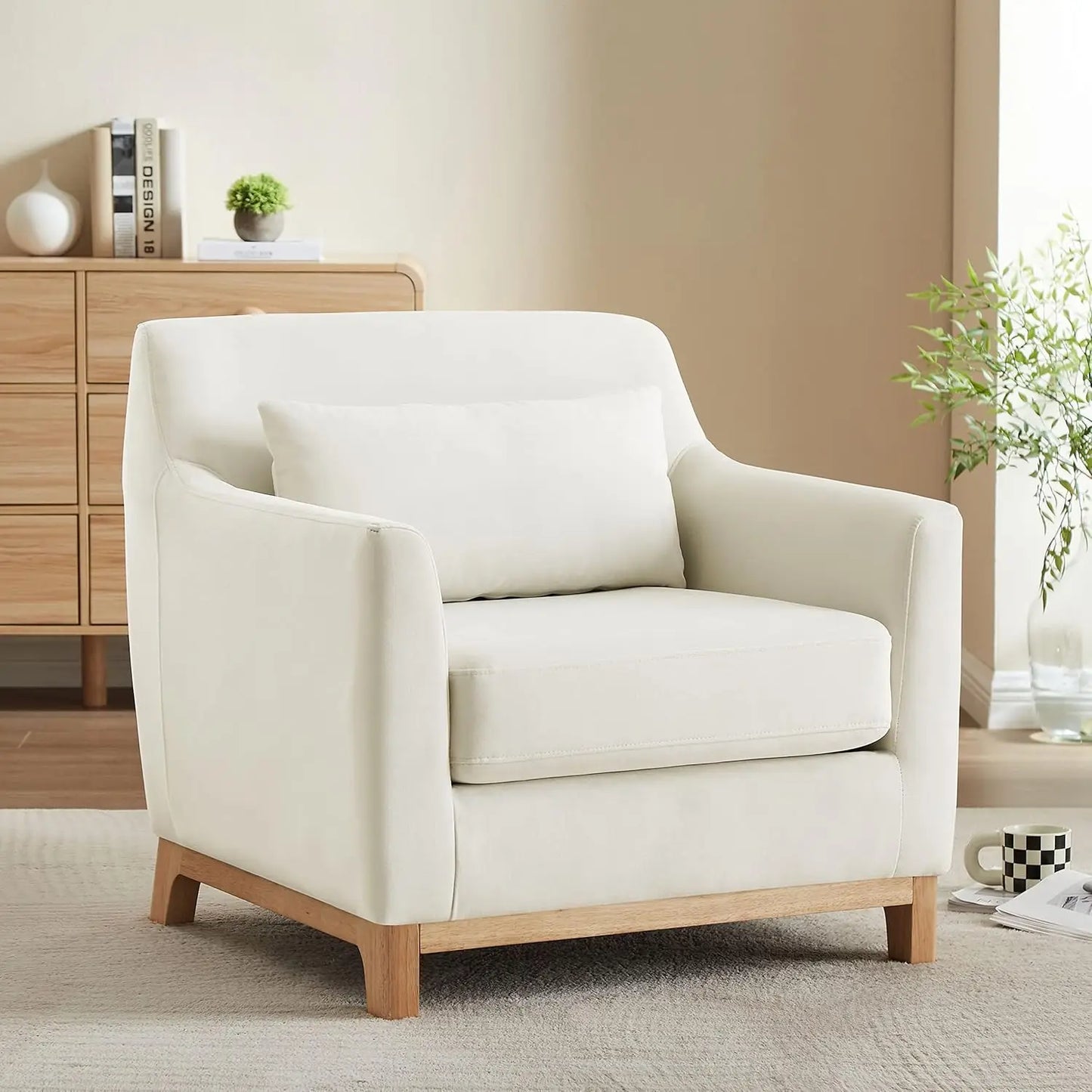Fabric Reading Armchair For Living Room And Bedroom Comfort