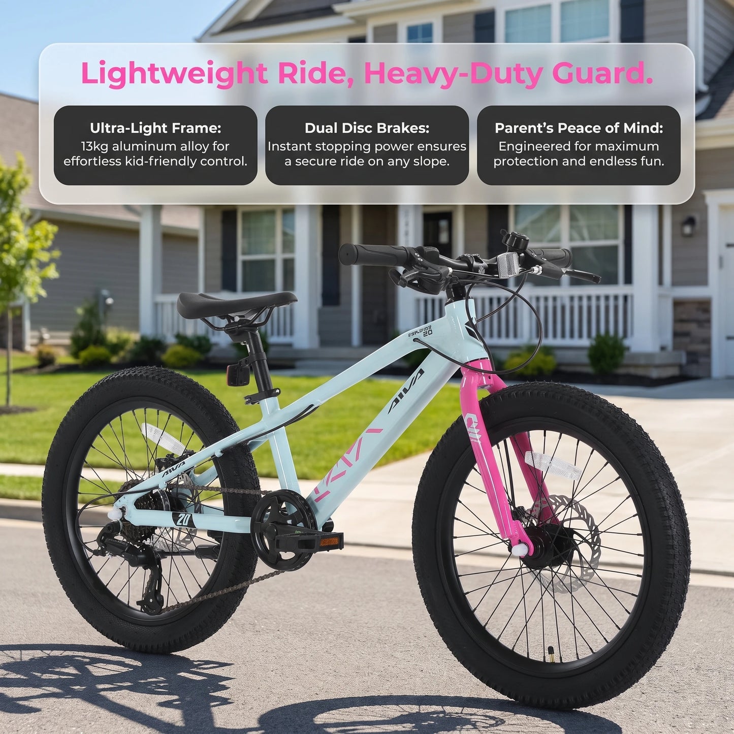 AIVA Exploper Kids Bicycle Aluminum Frame Disc Brakes