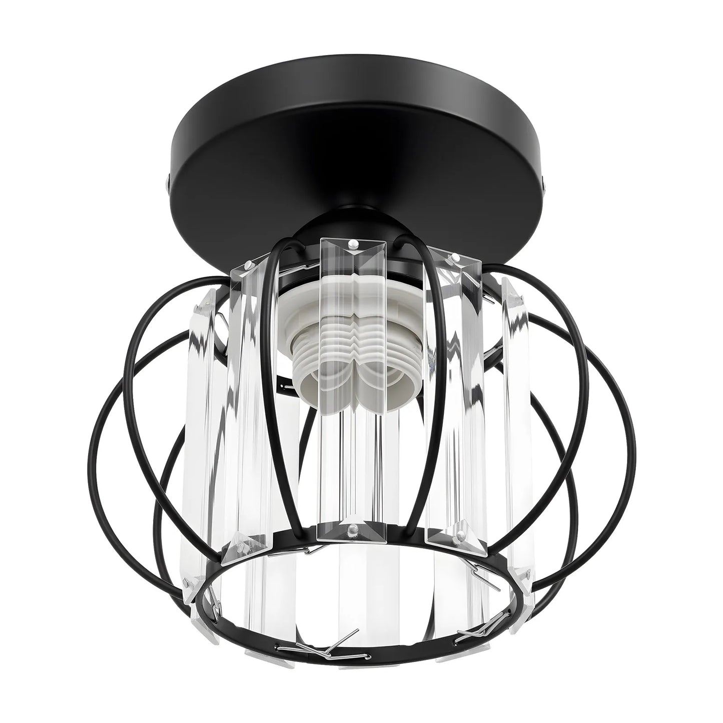Modern Semi Flush Mount Ceiling Light Fixture Crystal Chandelier Indoor