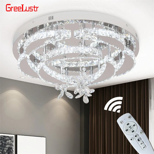 GreeLustr Crystal LED Ceiling Lamp Chandelier For Living Room