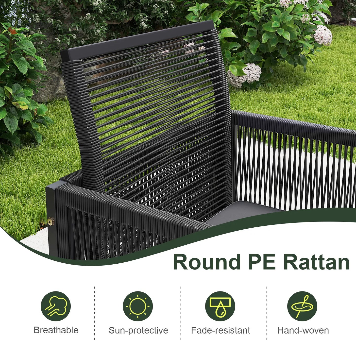 LIFEZEAL 9 Piece Patio Dining Set With Rattan Chairs And Glass Table