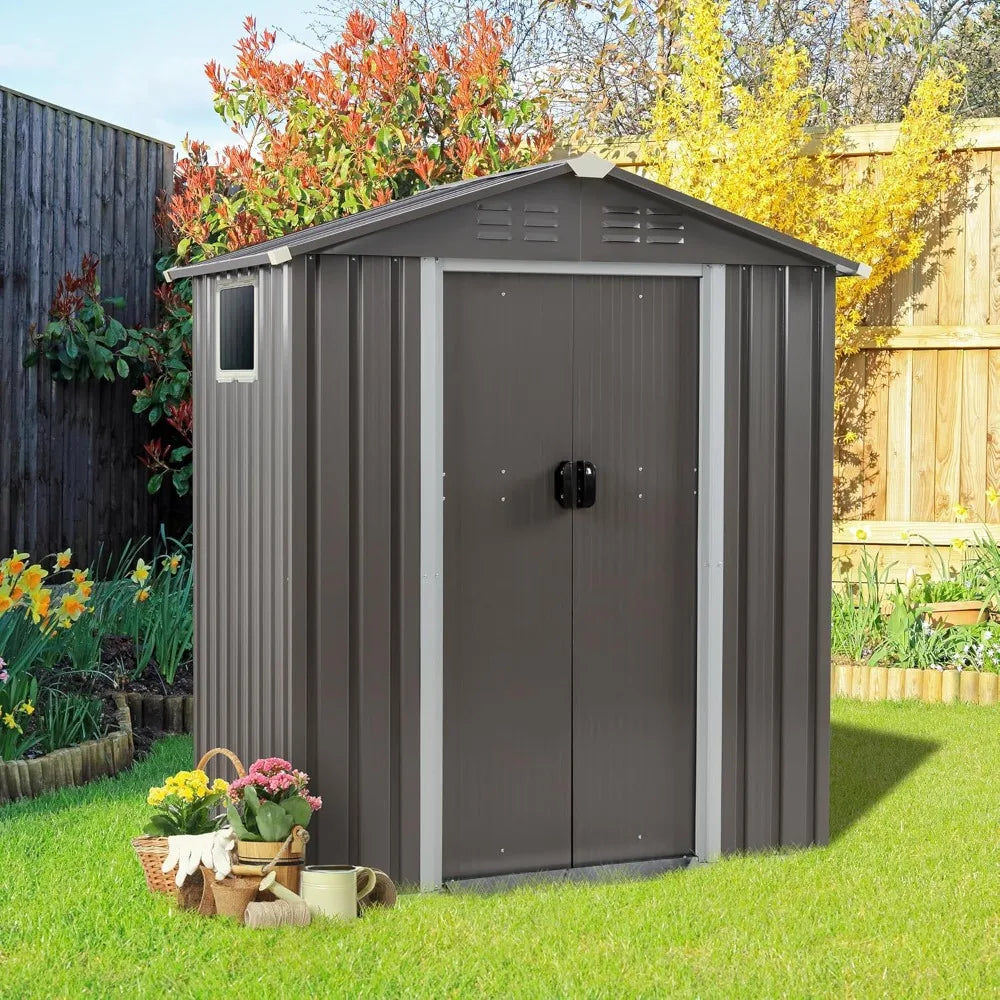 Outdoor Metal Storage Shed Waterproof With Side Window