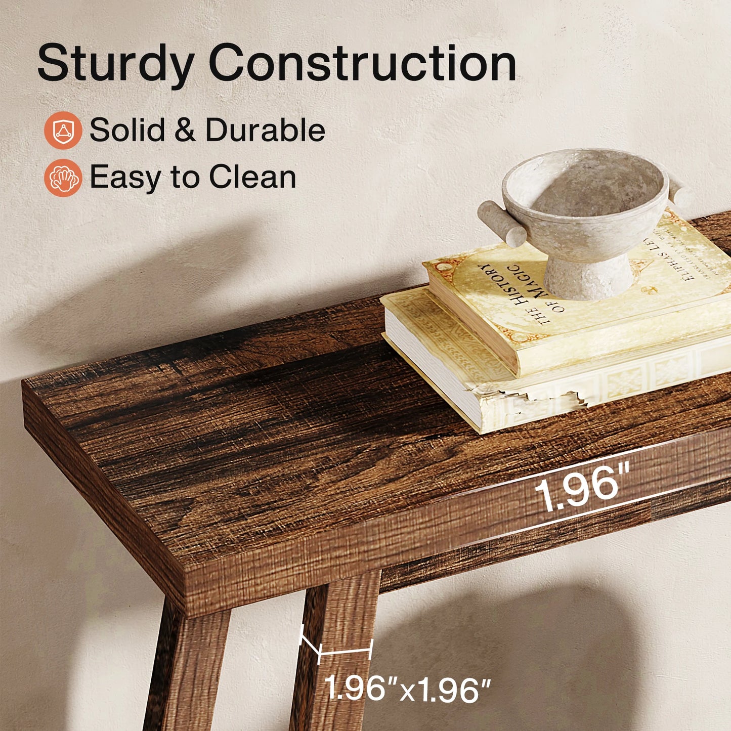 Tribesigns Modern Farmhouse 71 Inch All Wood Entryway Console Table With Storage