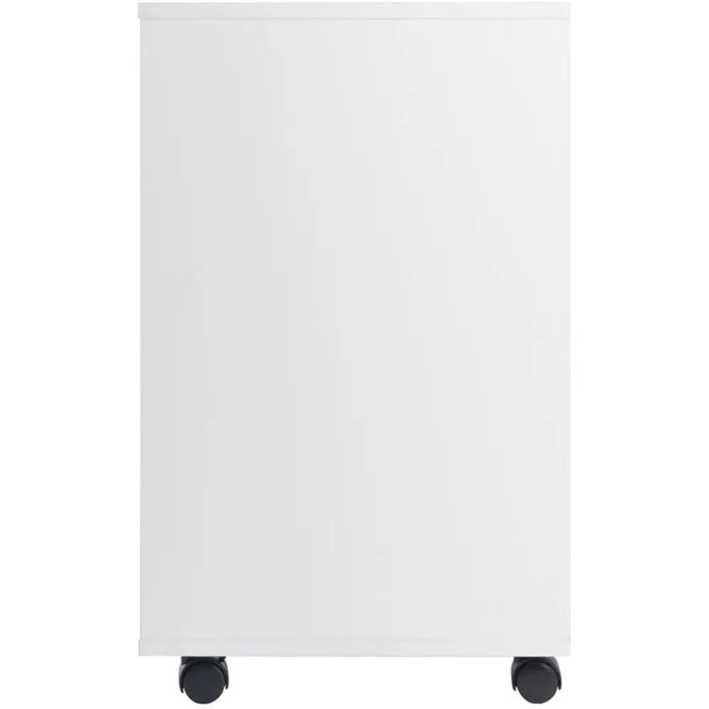 5 Drawer Mobile Wood Cabinet On Wheels For Home Office Organization