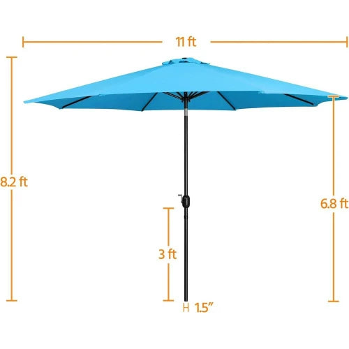 Patio Umbrella Push Button Crank 8 Rib Market Table
