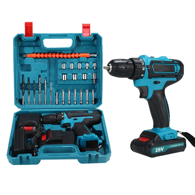 21V Cordless Drill Driver with 2 Batteries, Electric Screwdriver Set, 6 Speed, 18+1 Torque, Power Drill with Drill Bits Kit for
