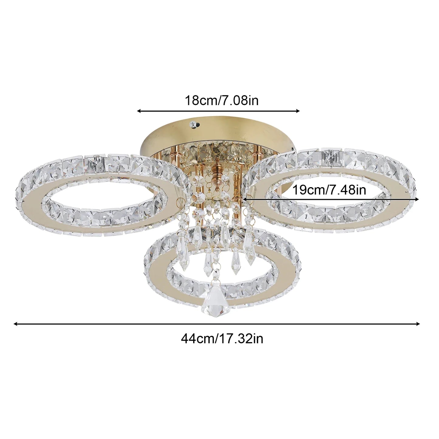 VETRULUS Modern LED Crystal Ceiling Chandelier for Living Room