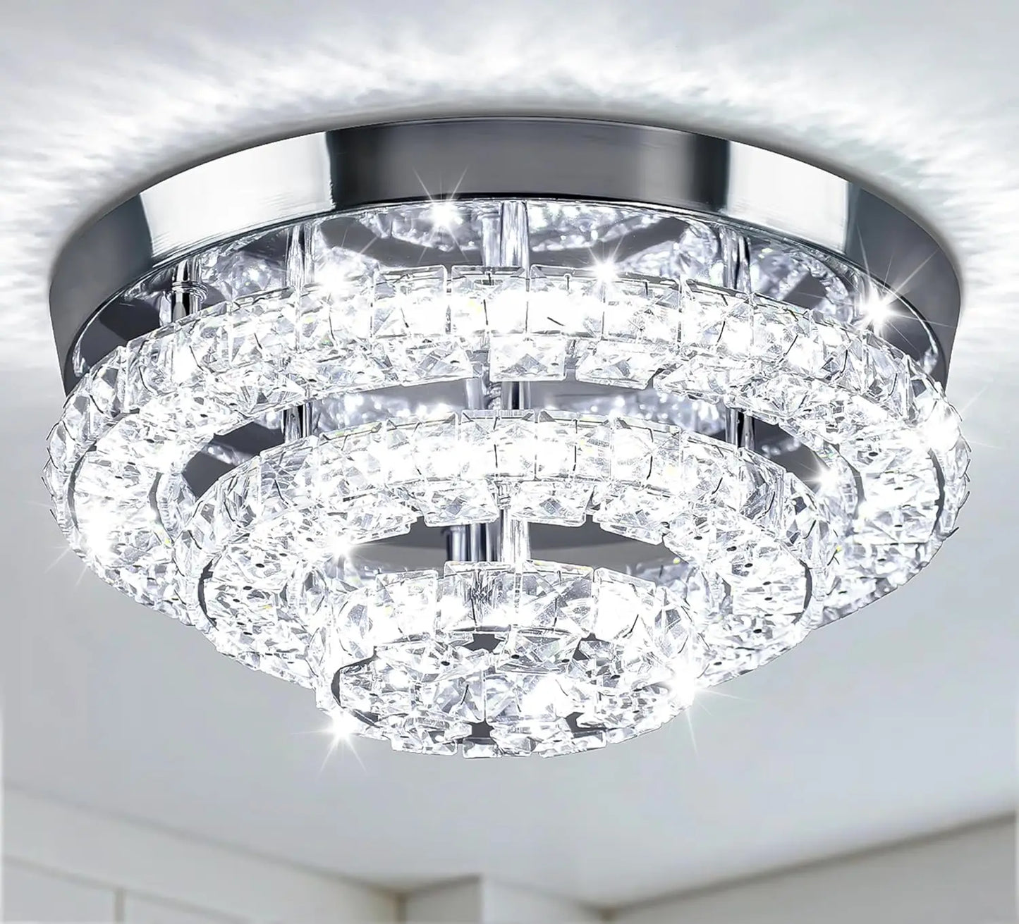 FRIXCHUR Crystal Chandeliers Modern Ceiling Light LED Chandelier Fixture