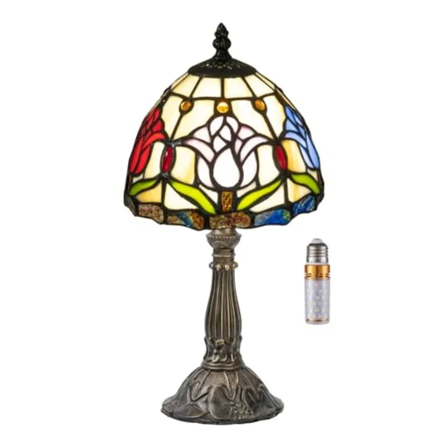 Tiffany Style Dragonfly Stained Glass Table Lamp for Bedroom and Living Room