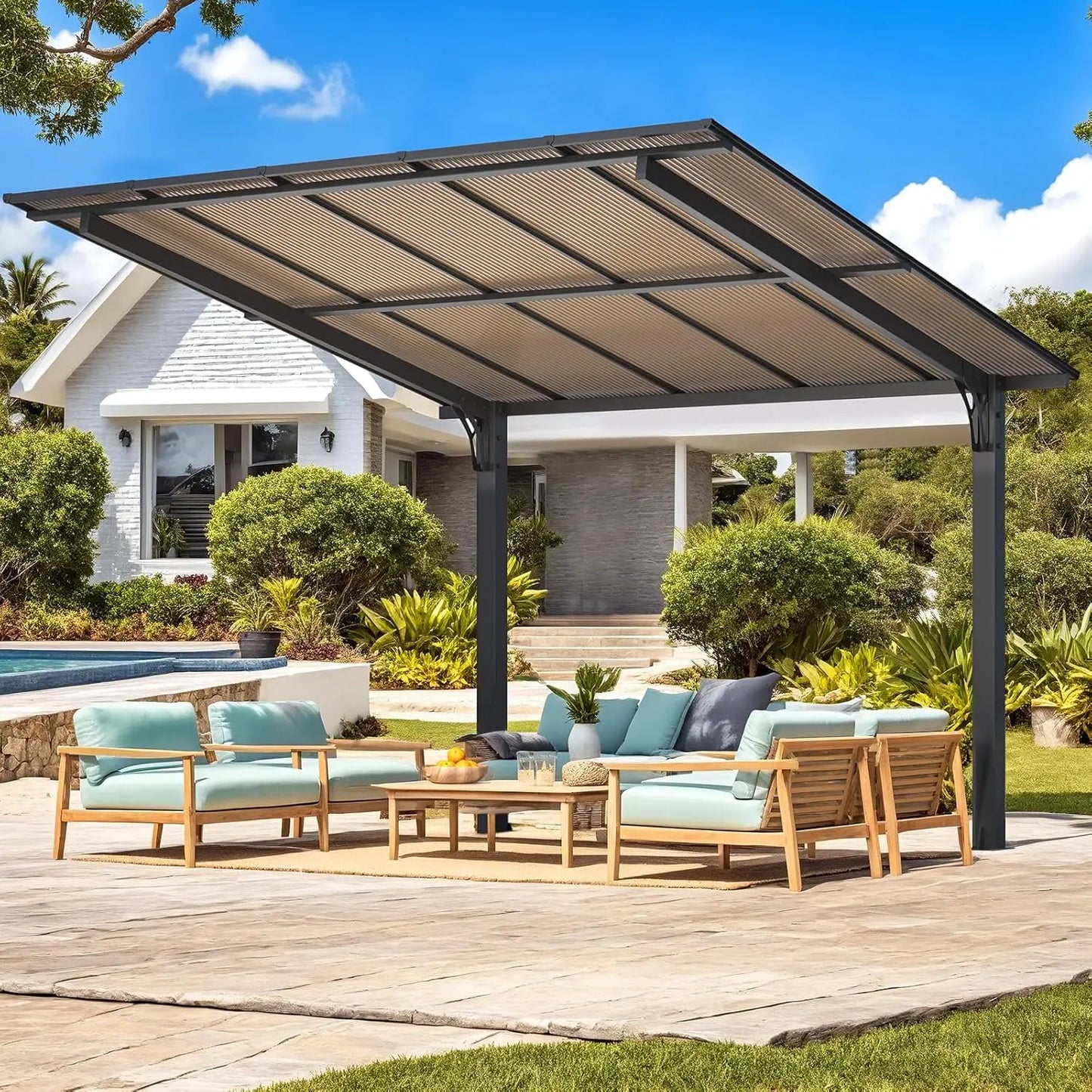 Wood Cedar Gazebo 10x10 Outdoor Patio Wall Mounted
