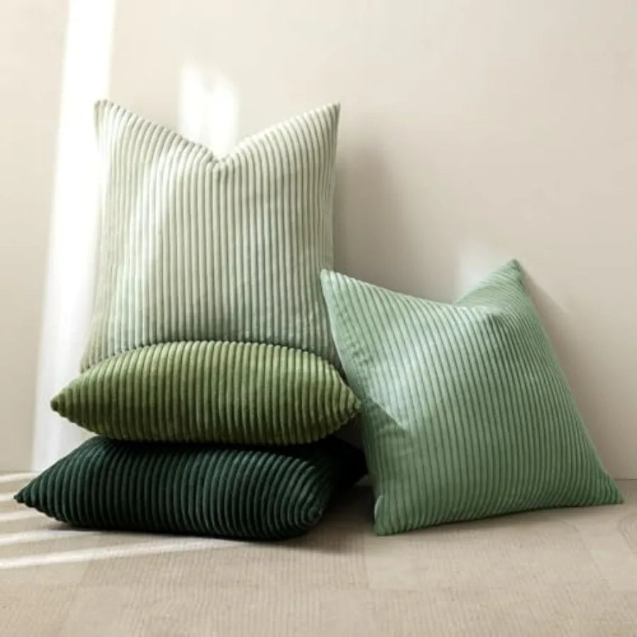Boho Farmhouse Throw Pillow Covers 4 Pack Corduroy Cushion Covers For Couch