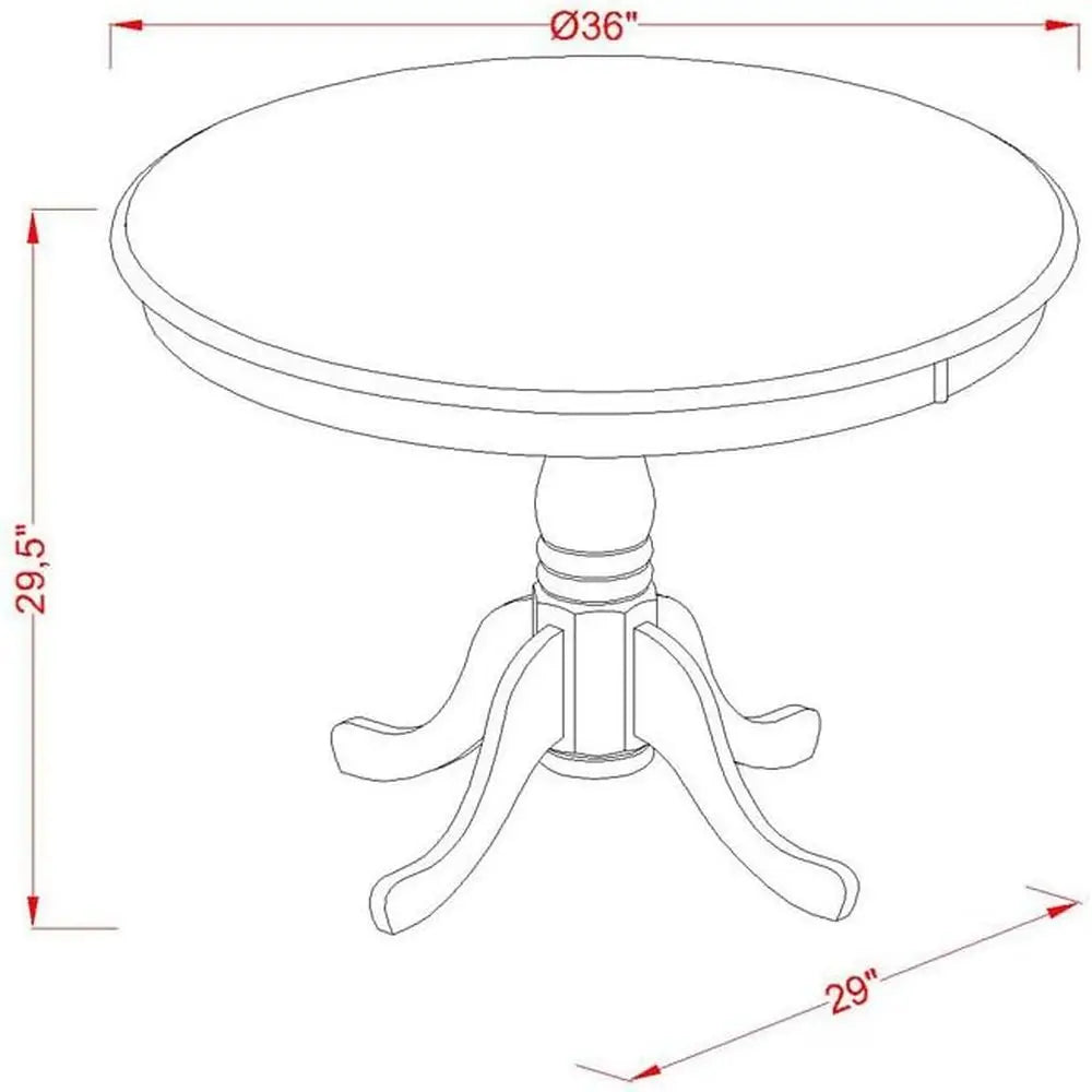 ANPL5-W 5 Piece Kitchen Table And Chairs Set Round Pedestal