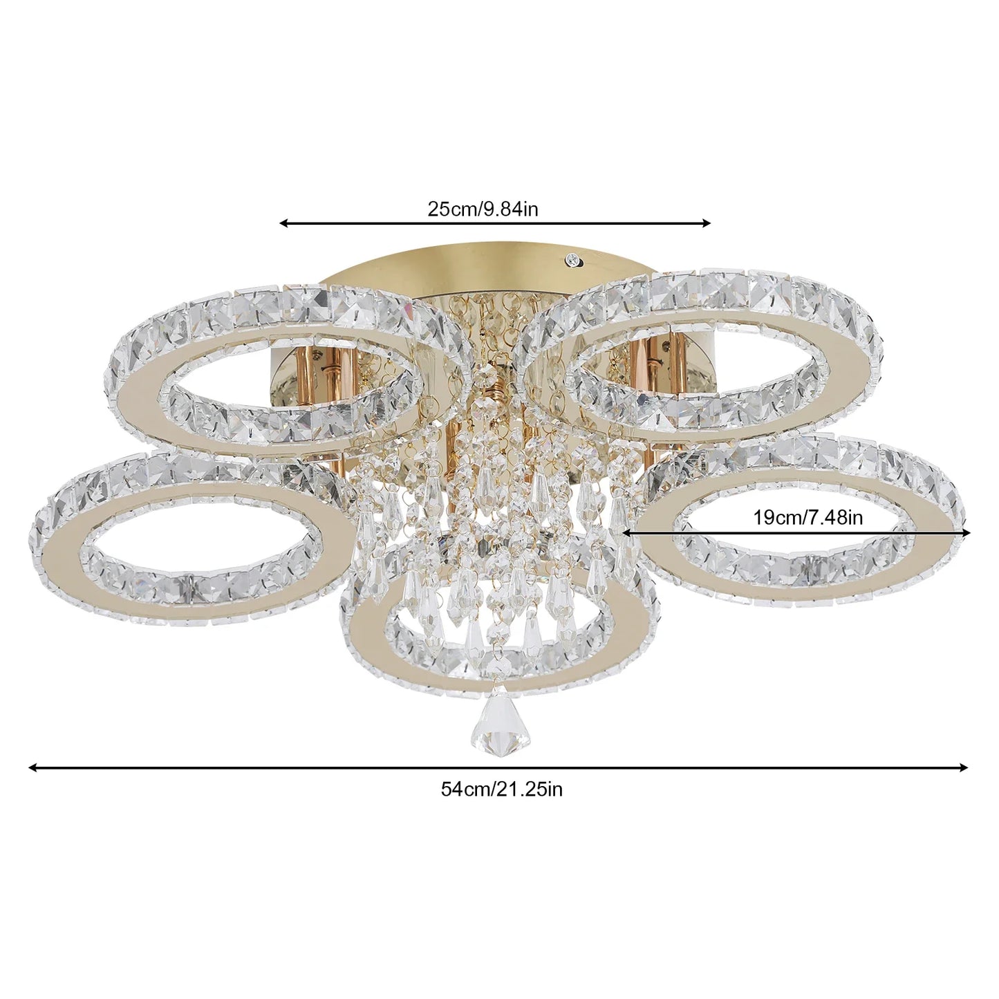 VETRULUS Modern LED Crystal Ceiling Chandelier for Living Room