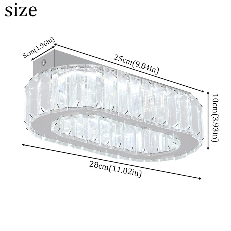 GreeLustr Indoor K9 Crystal Oval Ring Lamp Pendant Chandelier