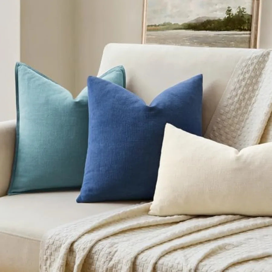 Soft Chenille Farmhouse Decorative Couch Pillow Covers Set Of 2