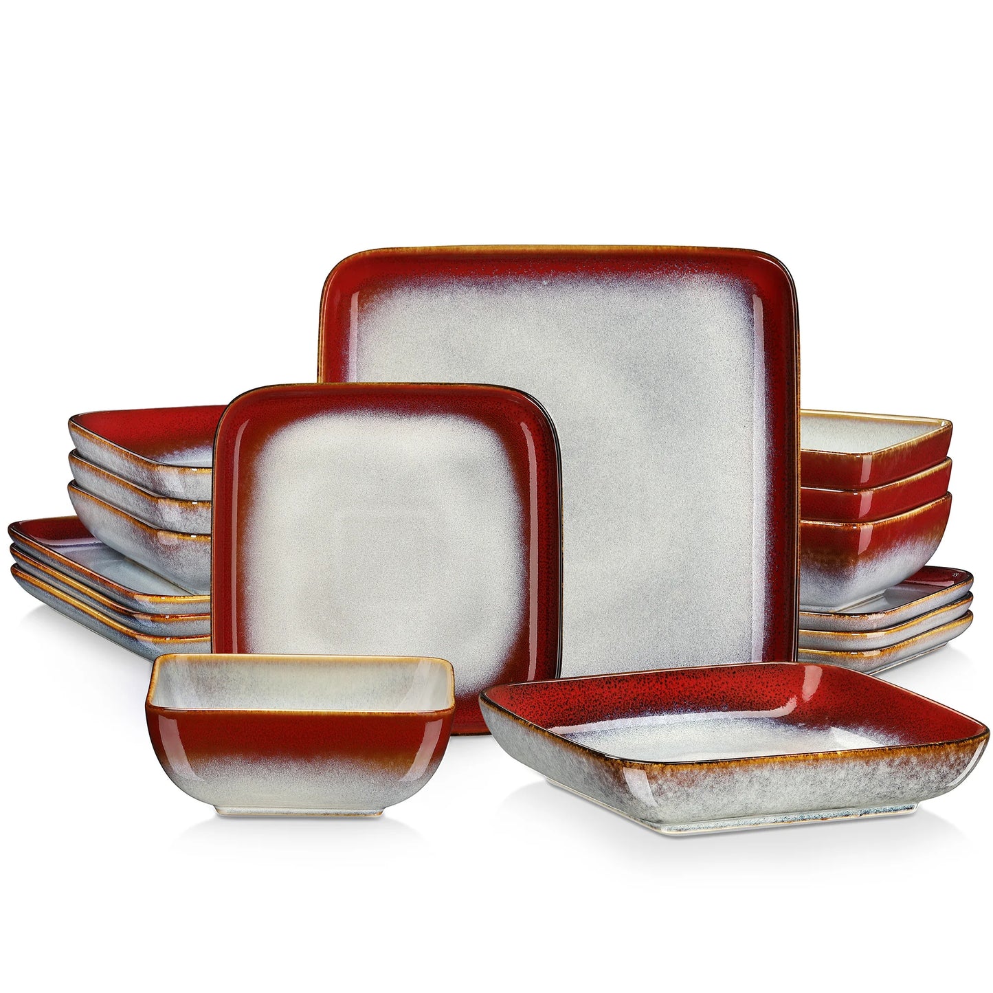 MALACASA Stern Ceramic Dinner Set For 4 People Kitchen Tableware