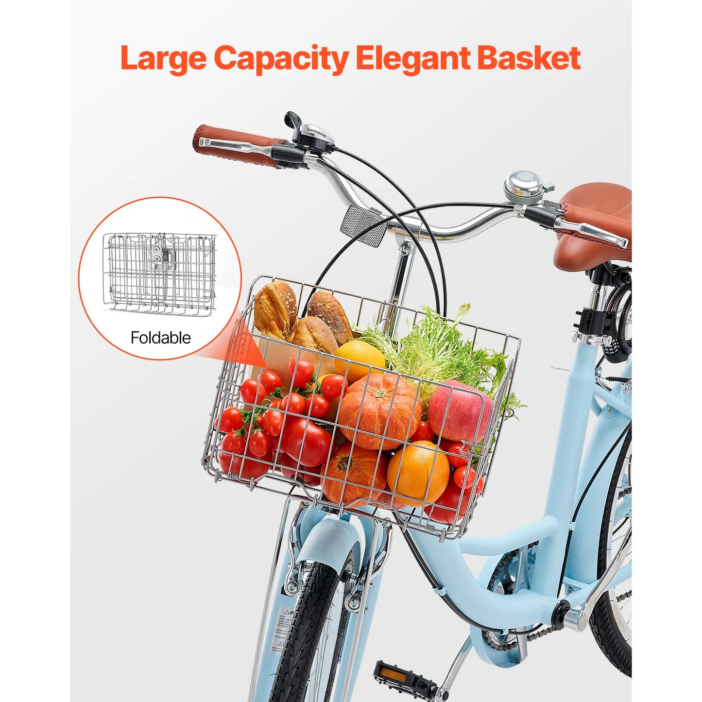 SucceBuy Cruiser Beach Bike With Basket And Rear Rack